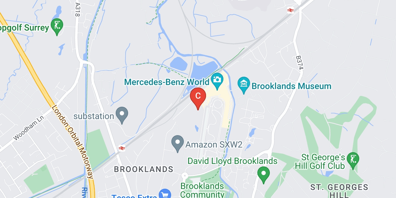 Map showing location of Brooklands Drive, Weybridge, Surrey, KT13 0SL