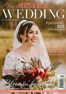 Cover of the April/May 2023 issue of Your Herts & Beds Wedding magazine
