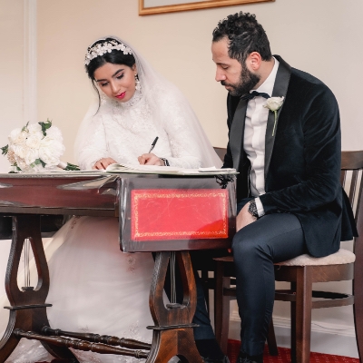 Mariam and Ahmed had an intimate ceremony at Weybridge Register Office