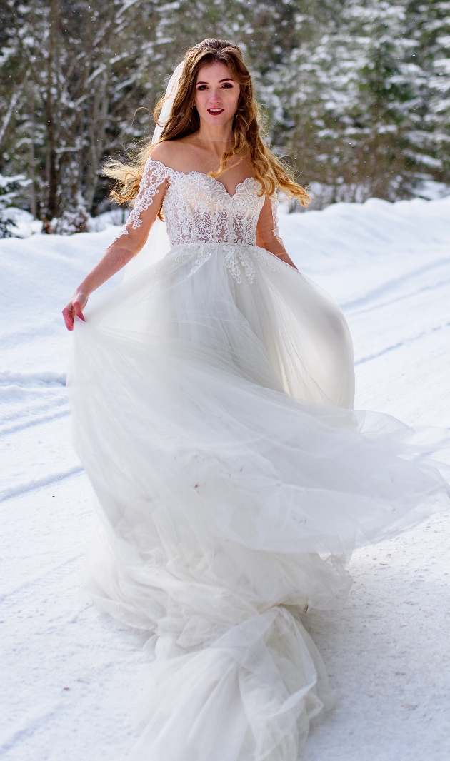 Bride in the snow