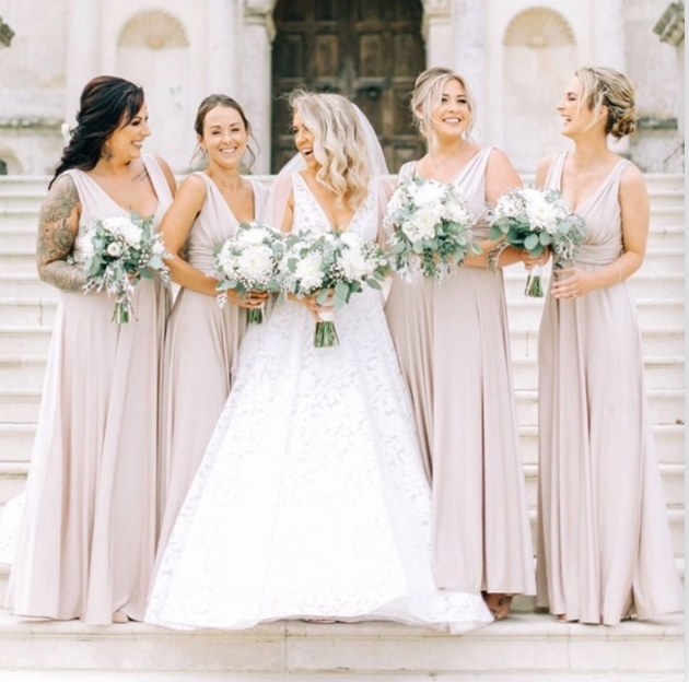 Bride and bridesmaids