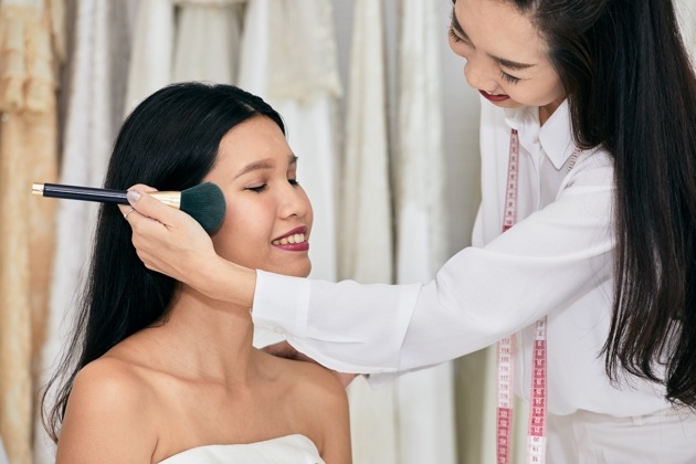 Make-up artist working