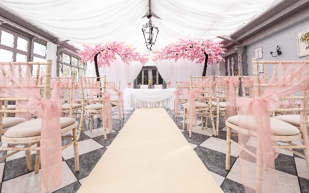 The ceremony room at Stanhill Court