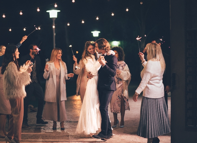 Couple enjoying their first dance