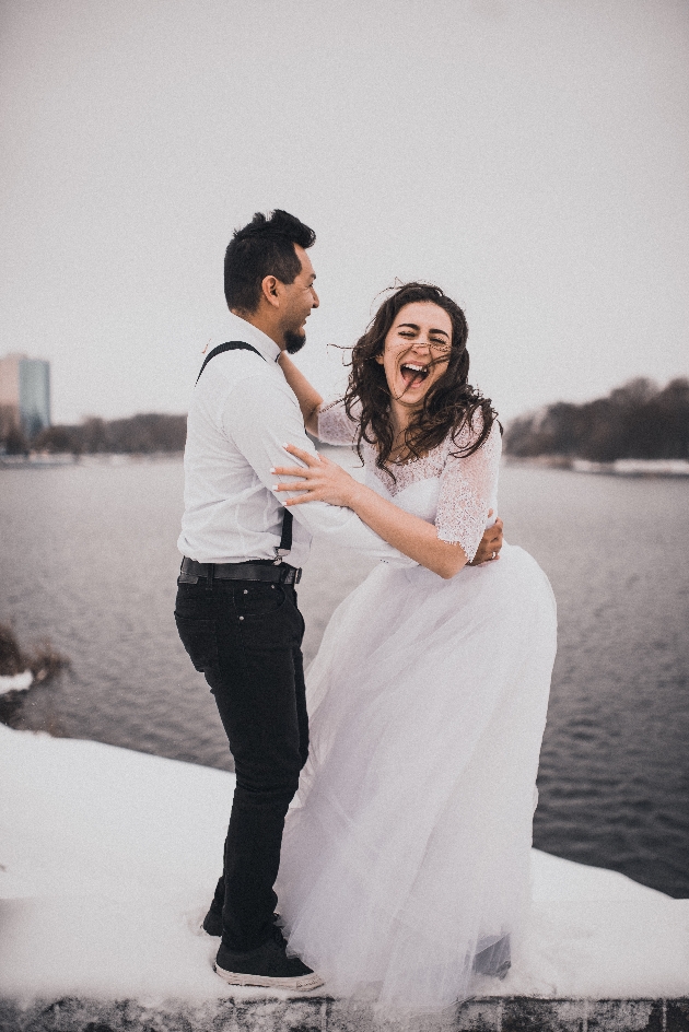 Couple on their wedding day