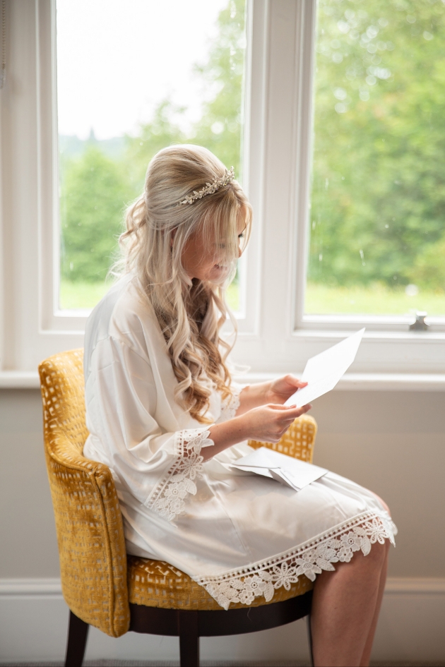 Bride reading card
