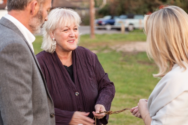 Janet Shell working with a bride and groom