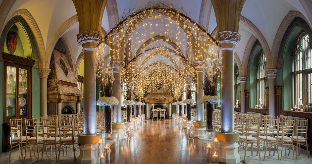 Indoor ceremony set up at Wotton House