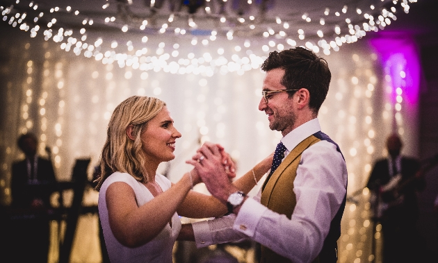 Couple dancing at their wedding