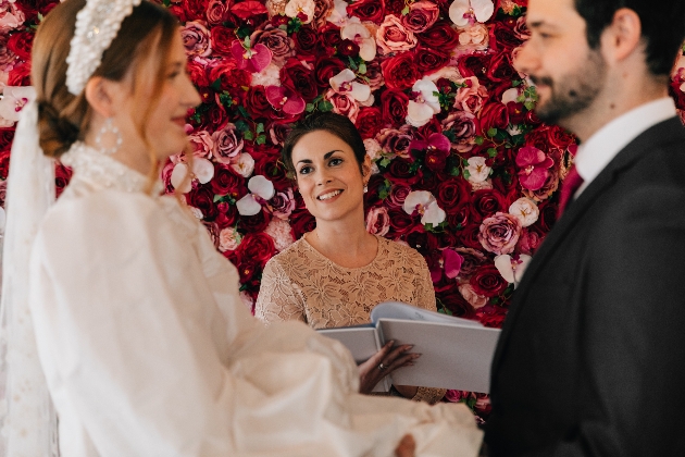 Couple saying their vows