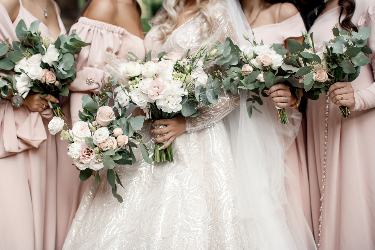 bride and bridesmaids