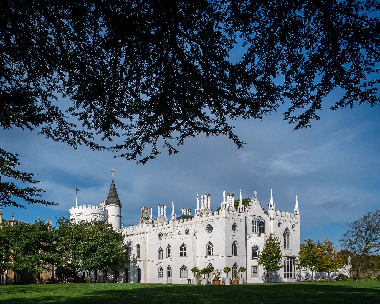 white french look chateau on a sunny day