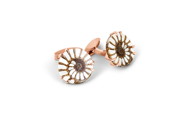 A pair of seashell shaped cufflinks