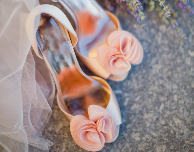 peach wedding shoes