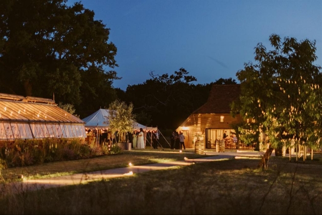 Somersbury Barn at night