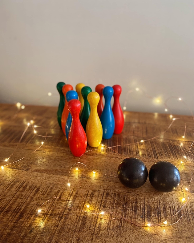 wooden skittles set 