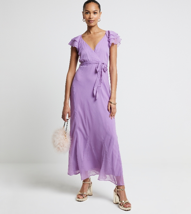 A lilac wedding guest dress by River Island