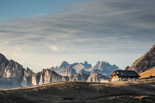 building amongst some mountains 