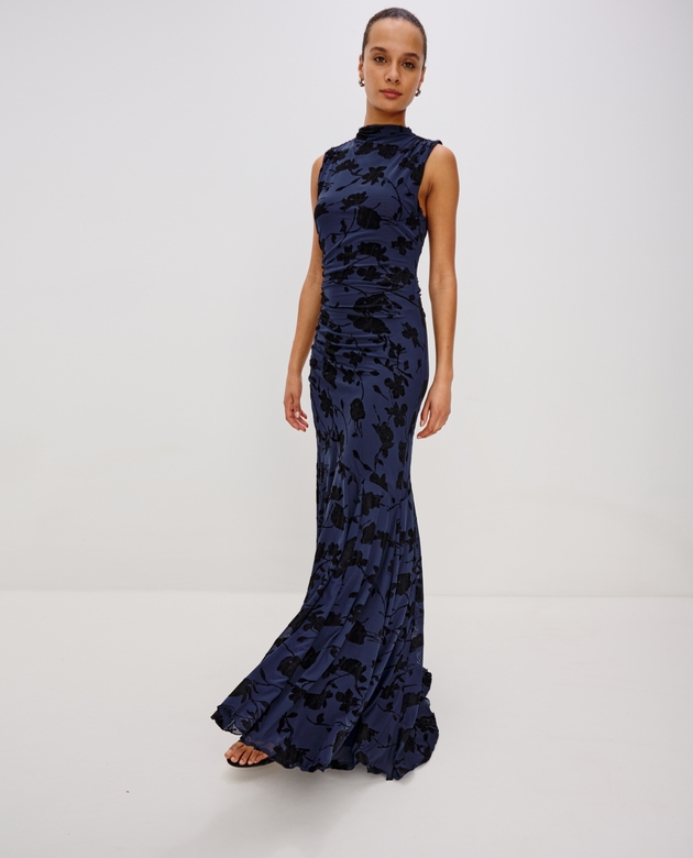 Cosmos navy dress with roses from Rails